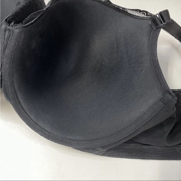 Torrid Curve 42DDD 360 Back Smoothing Pushup Tshirt Bra Black Floral Lace #1246 - Picture 10 of 13